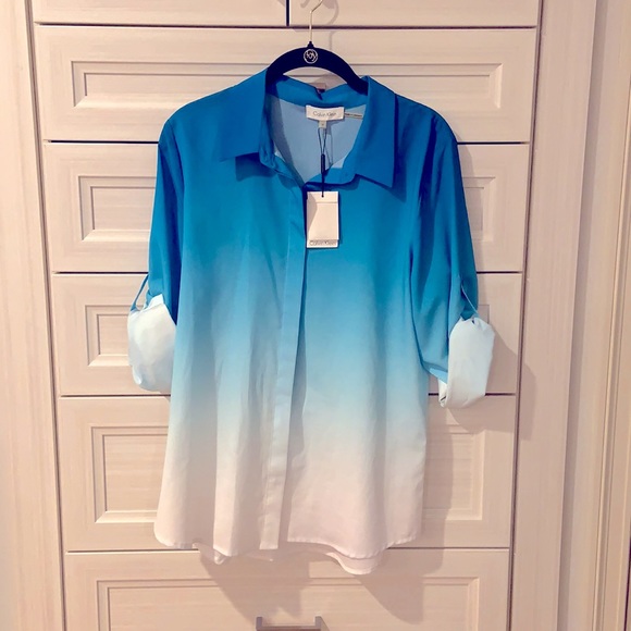 Calvin Klein Tops - NWT Calvin Klein sea foam button down shirt